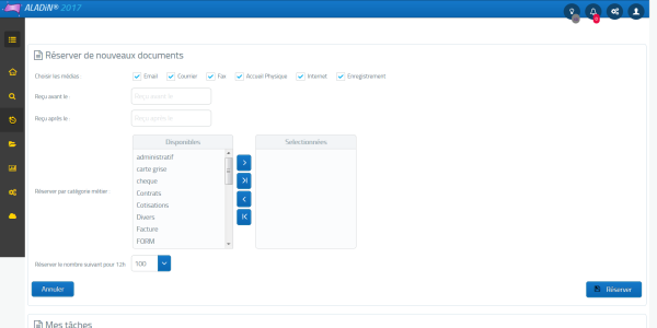 Possiblité de travailler par type de document