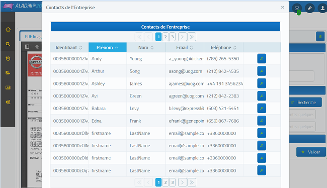 Les contacts dans ALADiN